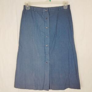 Vintage Hunter Sportswear blue corduroy midi skirt Size 10 Modest Preppy Minimal